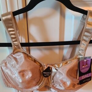 NWT Bali 3562 Beige Satin Tracings Minimizer Underwire Bra Sz 34C